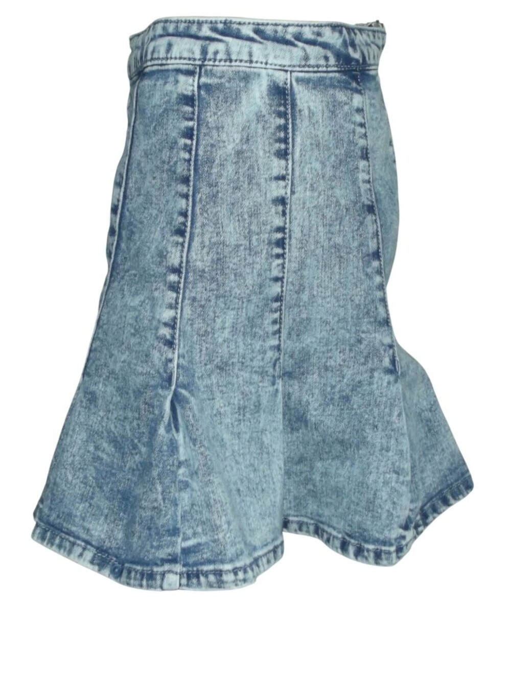 NOBO Pleated Skirt Womens Junior Size 13 blue acid wash jean denim - Picture 11 of 12